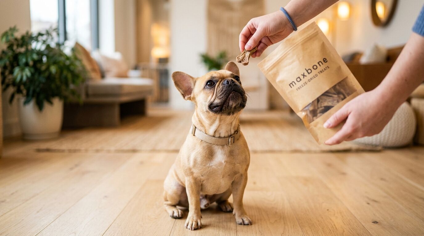 Dog enjoying maxbone treats at PetSuites