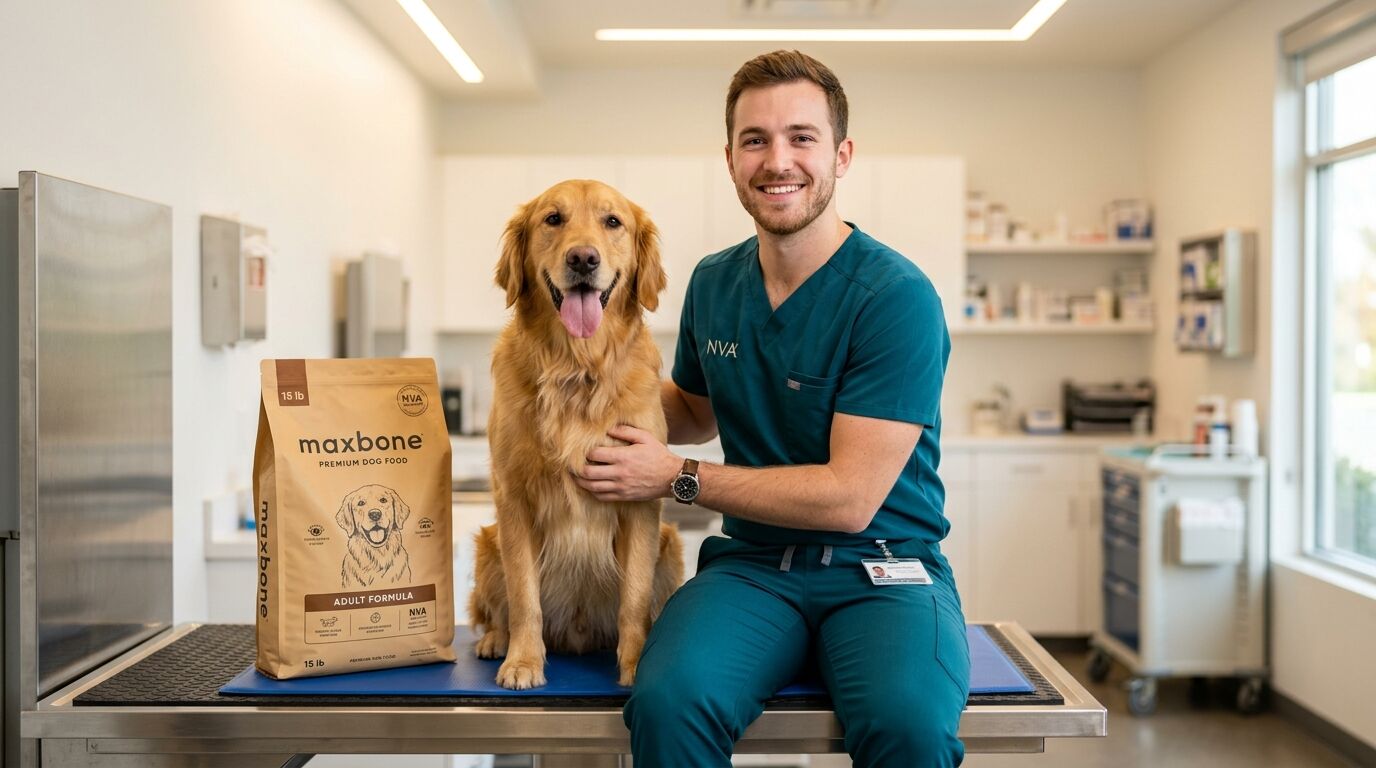 NVA Vet Tech with dog and maxbone